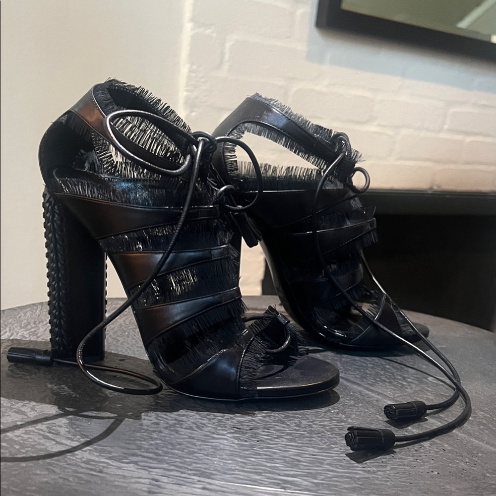 Tom Ford Black Fringe Heels